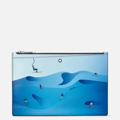 Montblanc Meisterstück scenic pouch with skiers
